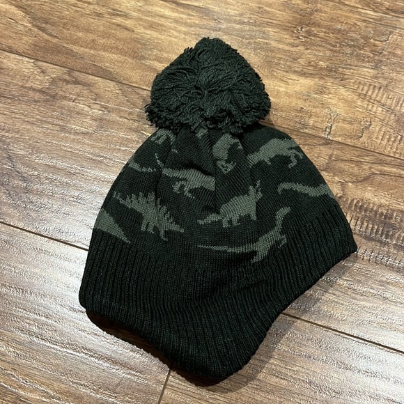 Moon Kitty Dinosaur Earflap Baby Beanie Fleece Lining Winter hat - Picture 7 of 9